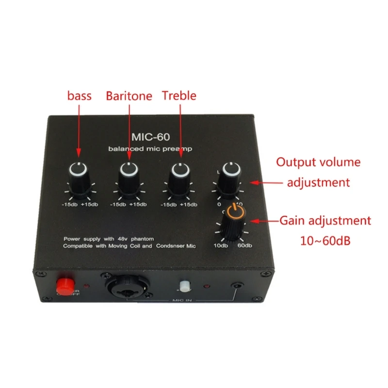 Balanced Dynamic Microphone Amplifier Clear and Sensitive Sound Enhancer Perfect for Live Streaming, Recording, Teaching