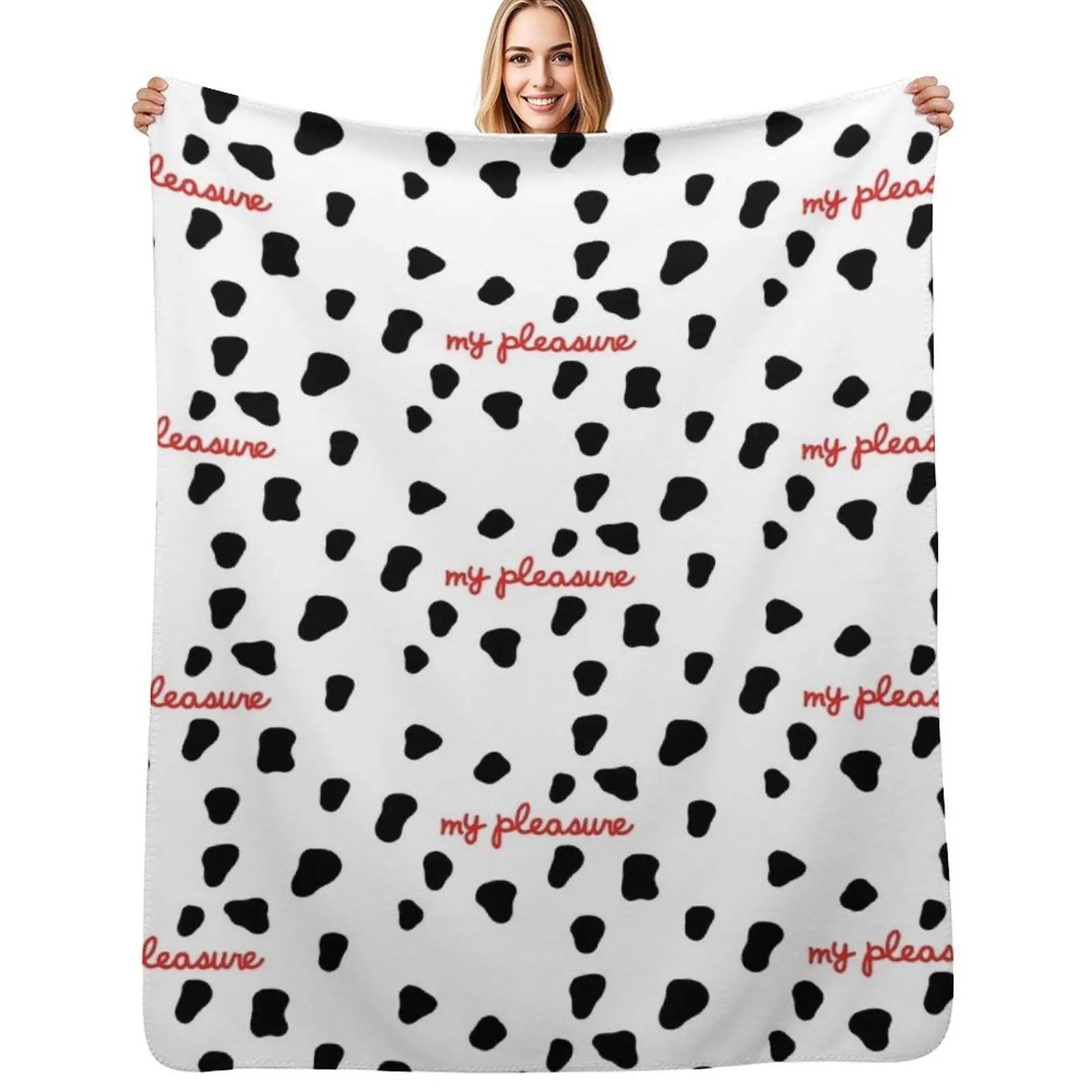 “My Pleasure” Chick V2 With Black Spots Throw Blanket Soft Plush Plaid christmas gifts Bed linens Warm Decoratives Cute Blankets