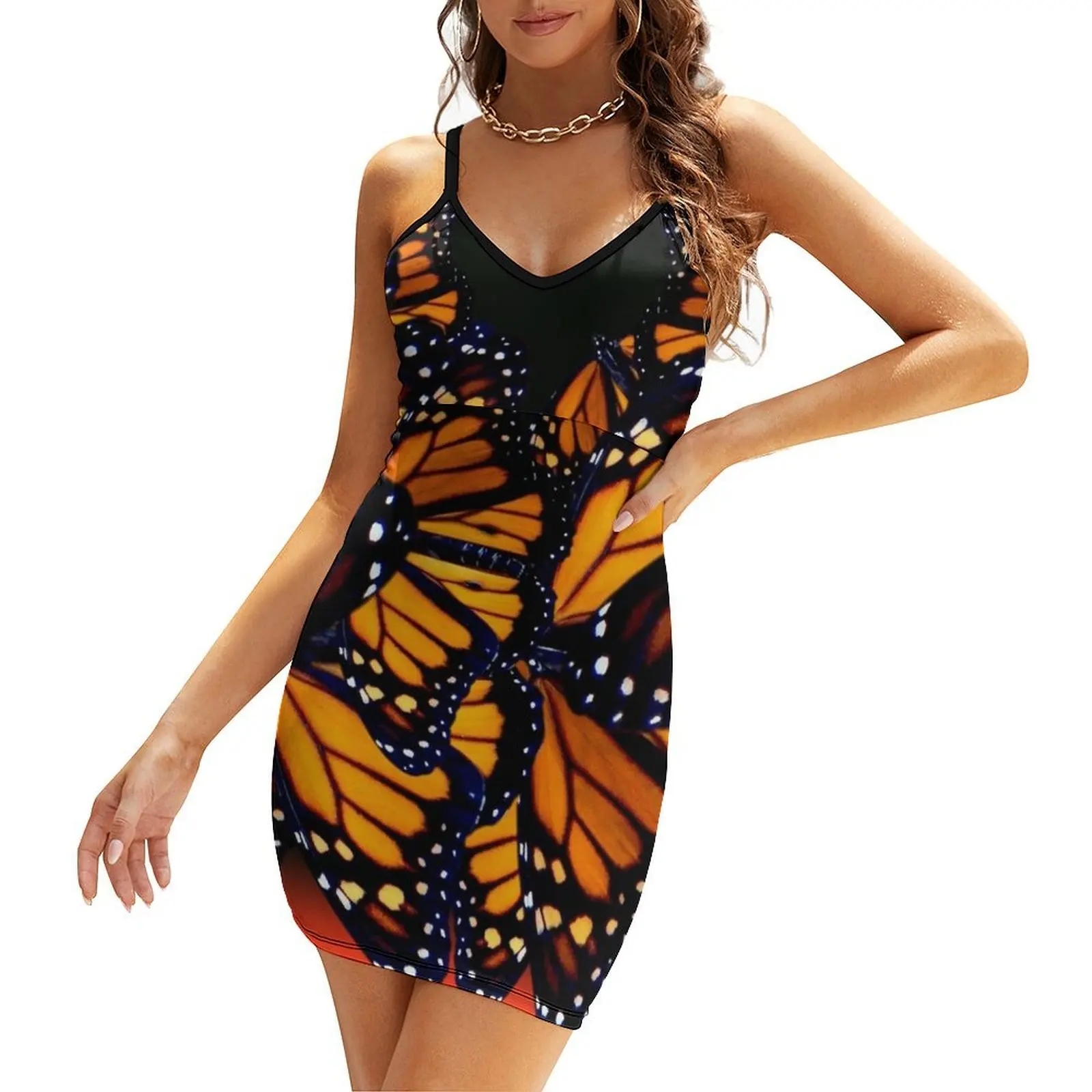 

red monarch butterfly Sling Dress Women's summer dresses elegant women's sets dress korean style summer dresses women 2025
