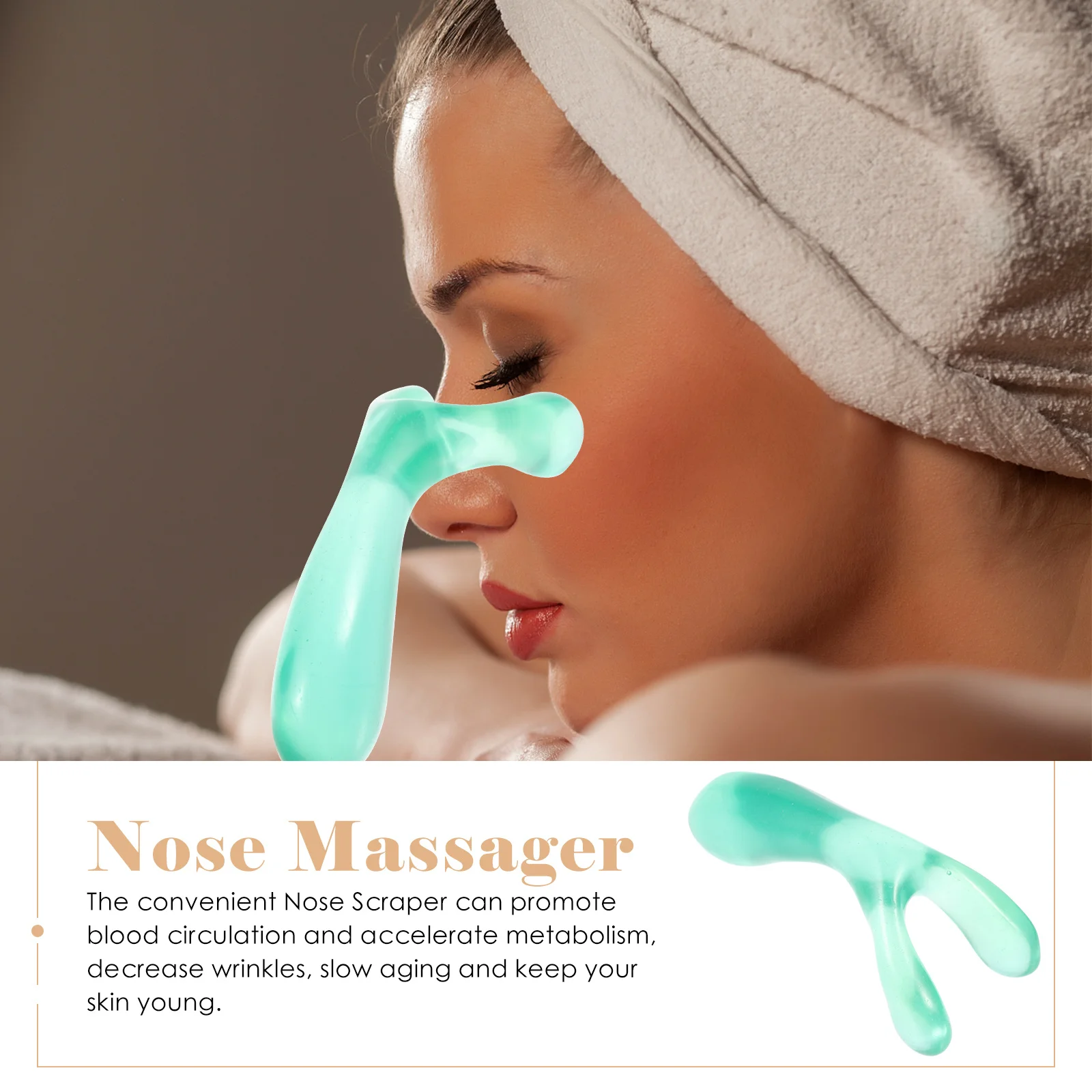 Resin Nose Massager Facial Beauty Tool For Nose Scraping Portable Skin Care Stimulation Smooth Handheld Scraper