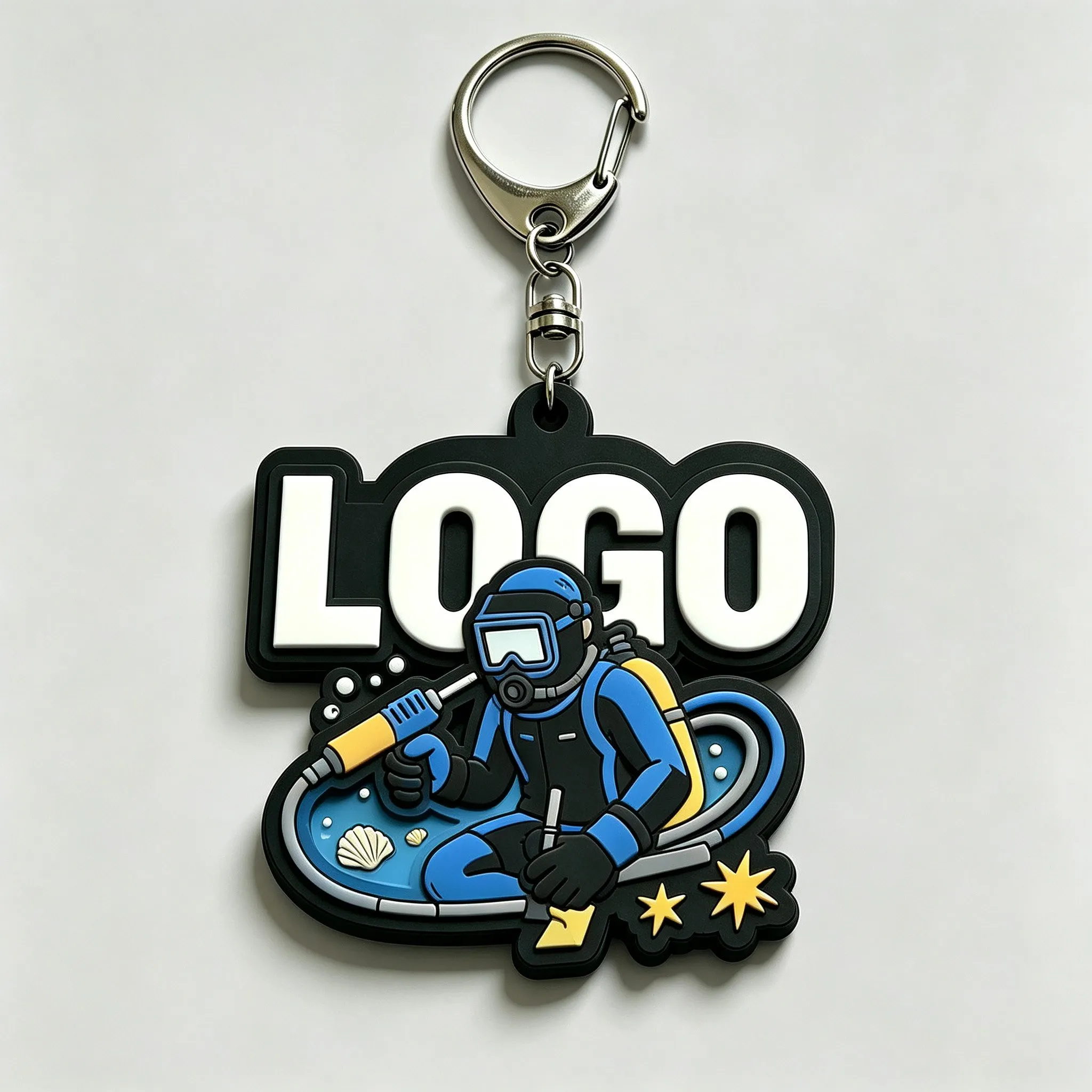 Rubber Key Ring Custom Logo of Promotional Business Gift PVC Keychain For DIY Keychain Craft Ornament and Luggage Tag