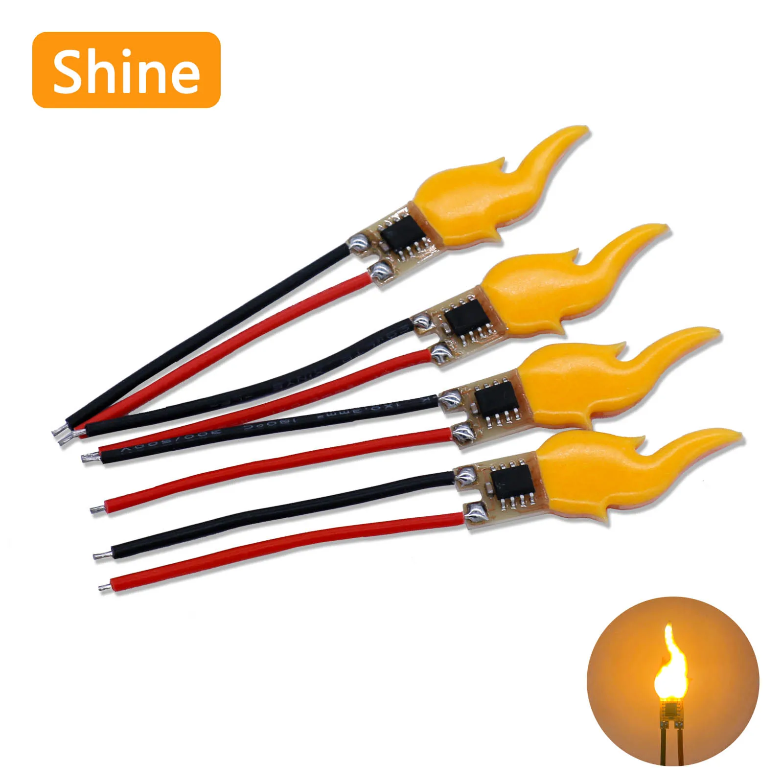 DC3-5V LED Candle Flame Light New Welding Candle Flash LEDs 2200K Diode Birthday Party Decoration Light Bulb Accessories DIY