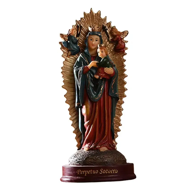 Our Lady Blessed Mary Resin Statue 6 Inch, Religious Figurine for Garden Patio Outdoor Decor, Home Prayer Gift