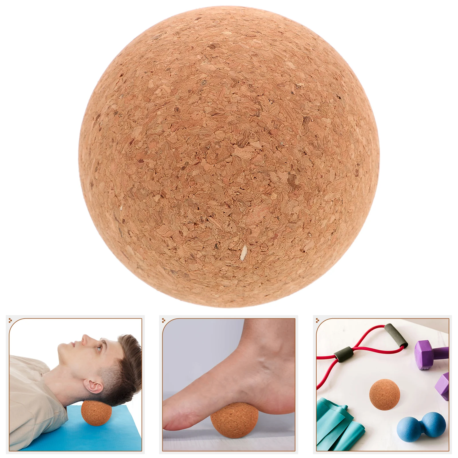Мяч для йоги, массажные шарики, пробковый ролик, практичные массажеры для спины для фитнеса, массажеры для ног, шеи