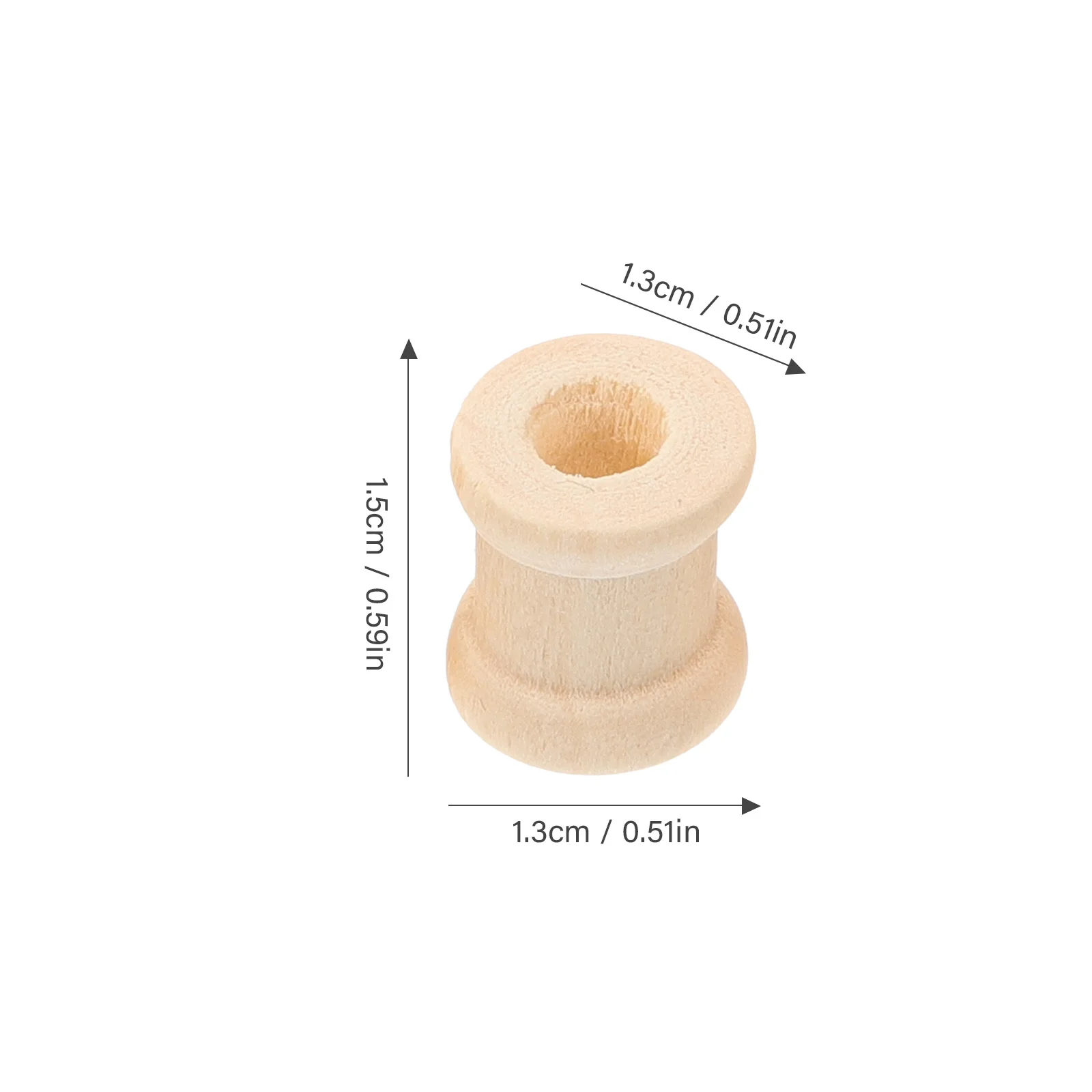 100 قطعة بكرات خشبية ملونة بسهولة غطى بالرمل البناء الصلب للأنشطة اليدوية موضوع خيوط الحبل 13x15 مللي متر