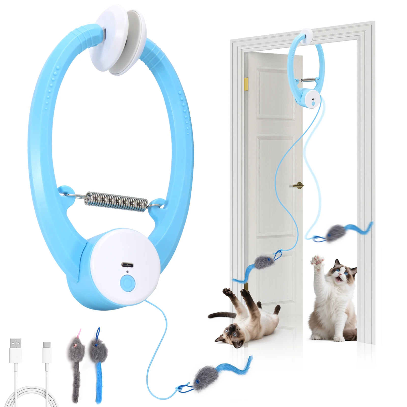 Electric Automatic Interactive Cat Toy USB Rechargeable Fluttering Butterfly Feather Wand for Indoor Enrichment And Stimulation