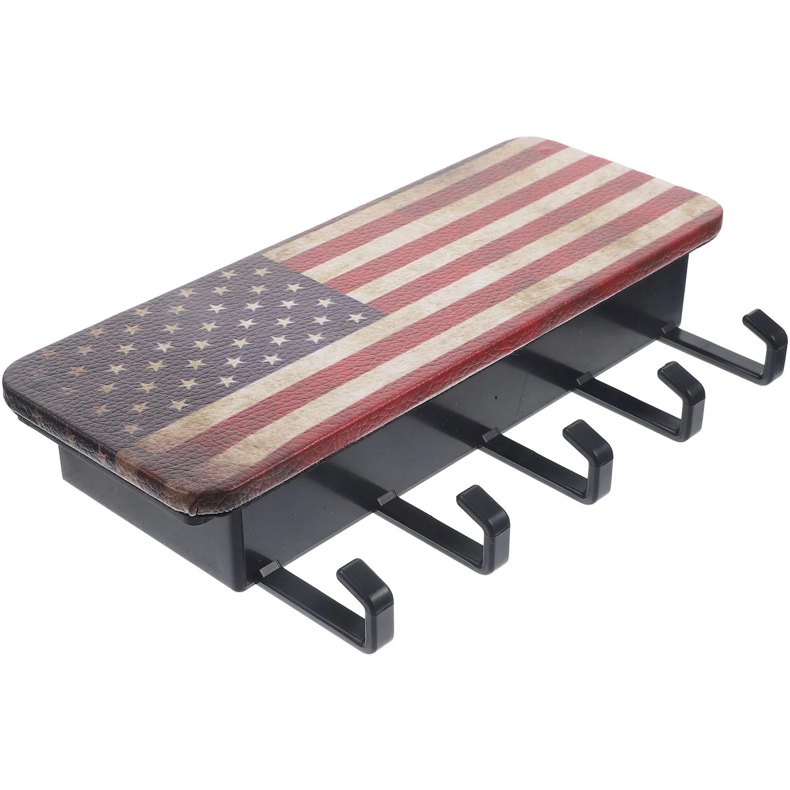 Retro Flag Pattern Multifunctional Nail-free Wall Storage Box Entry Key Hook Rack For Holder Hooks