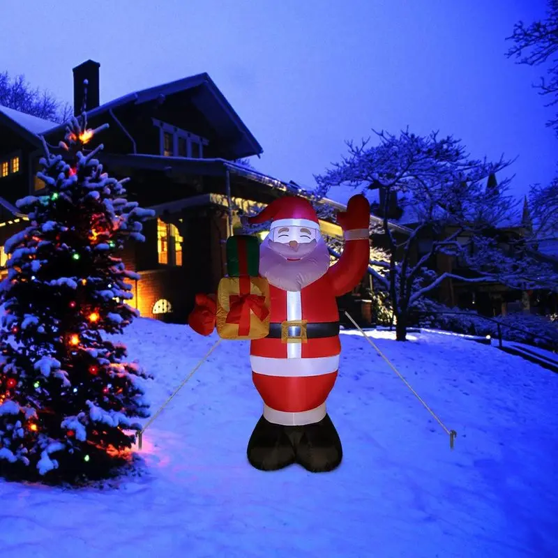 Jouet gonflable de père Noël avec lumières LED intégrées, décoration de Noël, teckel, bonhomme de neige, chapeaux de père Noël, cadeau pour enfants et adultes