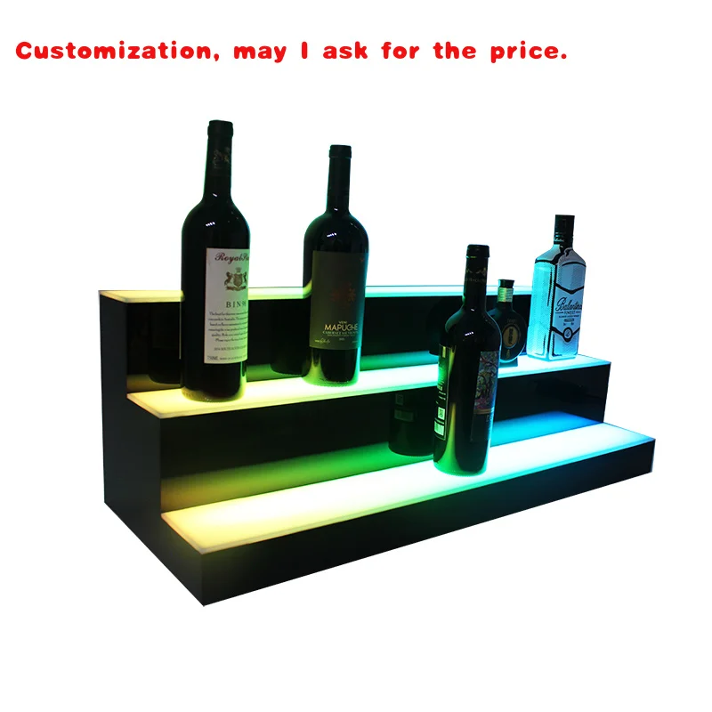 

на заказ. 3 TIER акриловые бутылки с подсветкой из люцита, дисплей, полки для алкоголя, подставка для бутылок, стержневые ступеньки со светодиодной подсветкой и пультом дистанционного управления