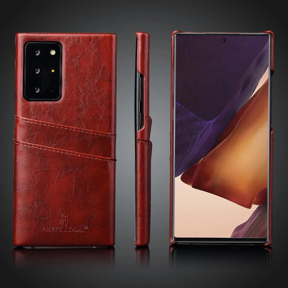 

Кожаный чехол с слотом для карт для Samsung Galaxy S25 Ultra S25Plus S24 Plus S23 S22 S20 S21, защитный чехол для задней панели телефона