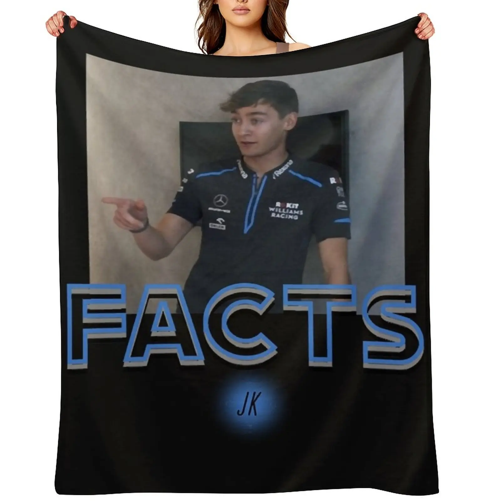 

George Russell Facts Classic T-Shirt Throw Blanket valentine gift ideas Furrys Softest Custom Blankets