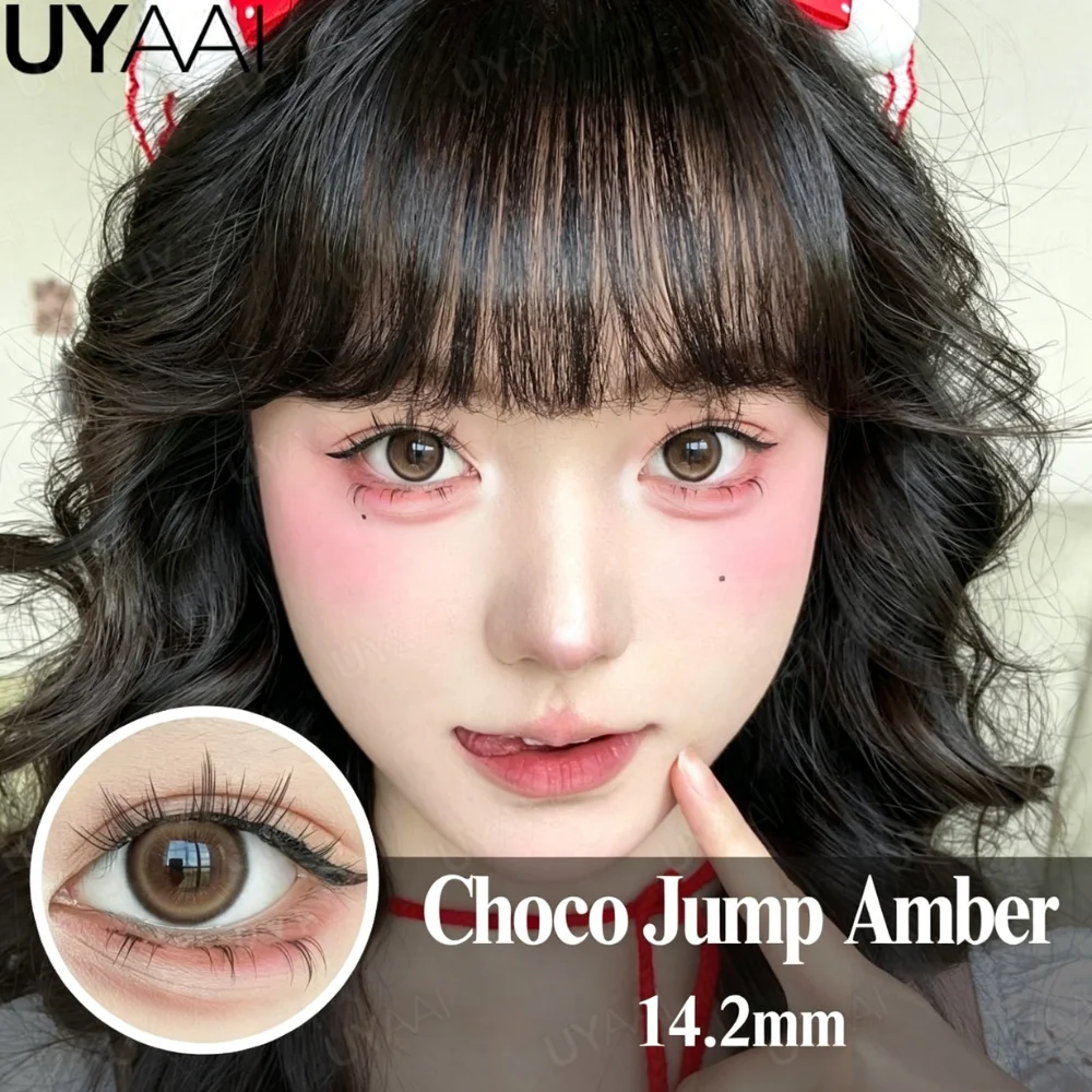 UYAAI Kontaktlinsen Kosmetiklinsen Choco Jump Serie Augenfarblinsen Beauty Schwarze Kontaktlinsen Damen Accessoires Natürliche Braune Linsen – Detail 15