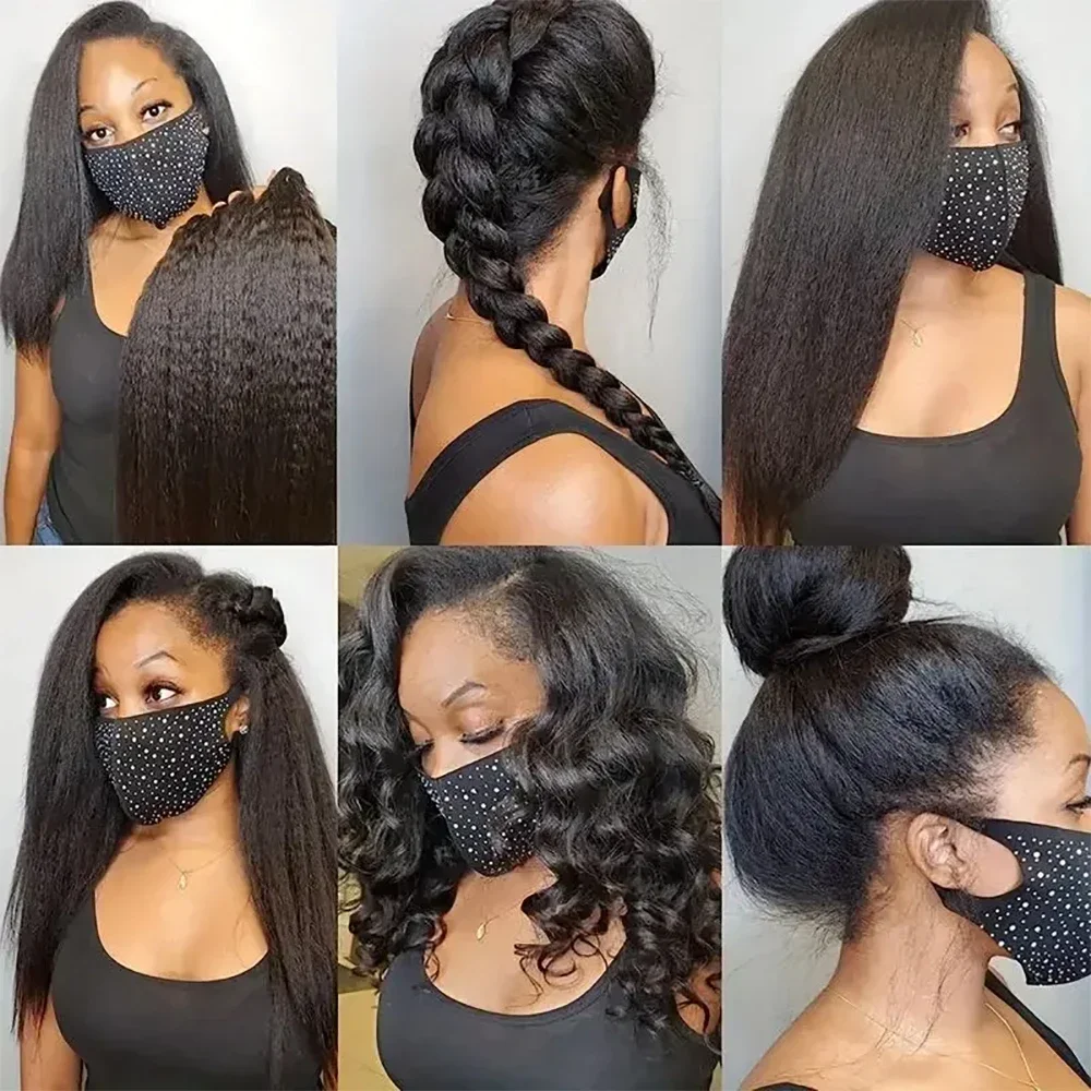 Kinky Yaki Glattes Echthaar-Bündel-Set 20A Brasilianisches Rohes Jungfrauenhaar Weave-Bündel 30 40 Zoll Glatte Haarverlängerungen – Detail 10