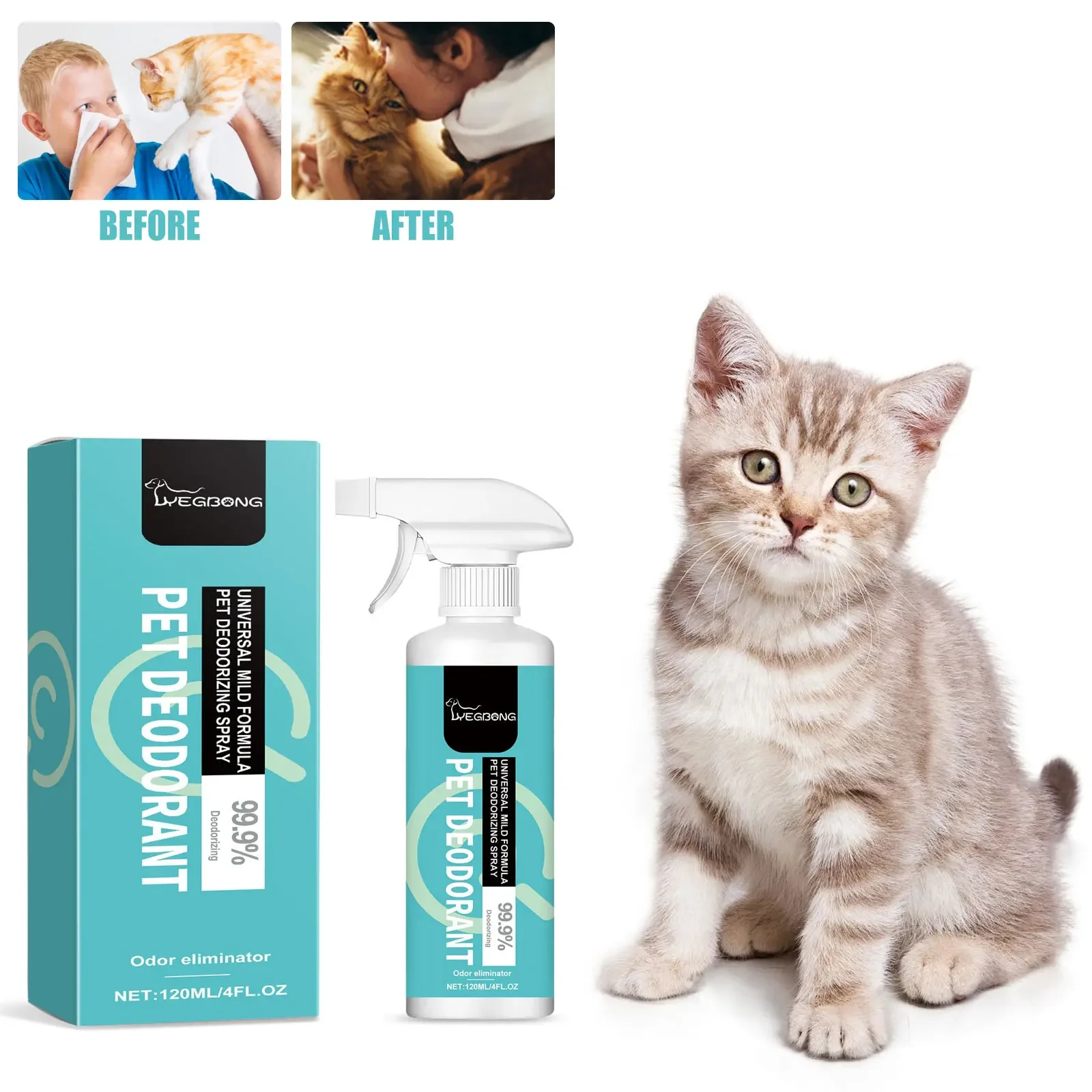 Cat Deodorizing Spray Body Odor Cleaning Urine Smell Remover Lasting Fragrance Fresh Scent Smell Good Pet Smell Deodorant Liquid