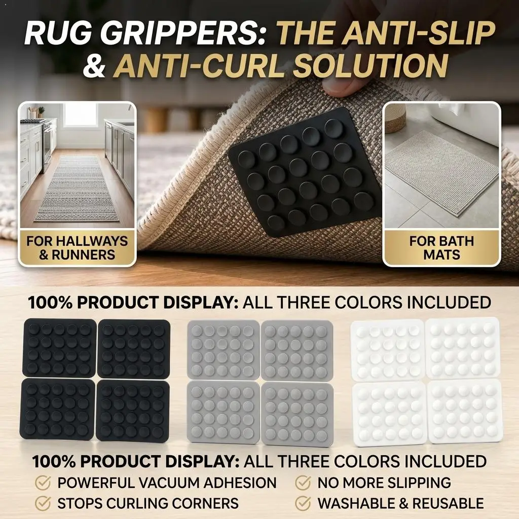 4Pcs/Set Non-slip Rug Pad Anti-Slip Pads, Easy-to-Install Rug Grippers, Prevent Slipping, Curling, And Shifting, Durable Floor