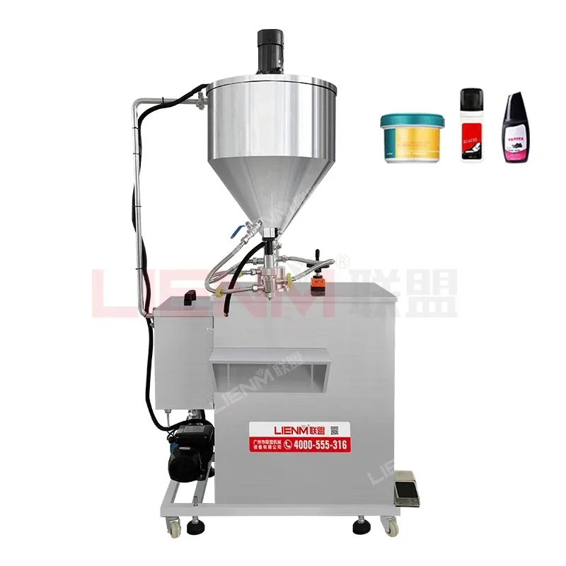 

Facial Essence Semi Auto Filling Gear Pump Paste Liquid Lotion Filling With Mixer