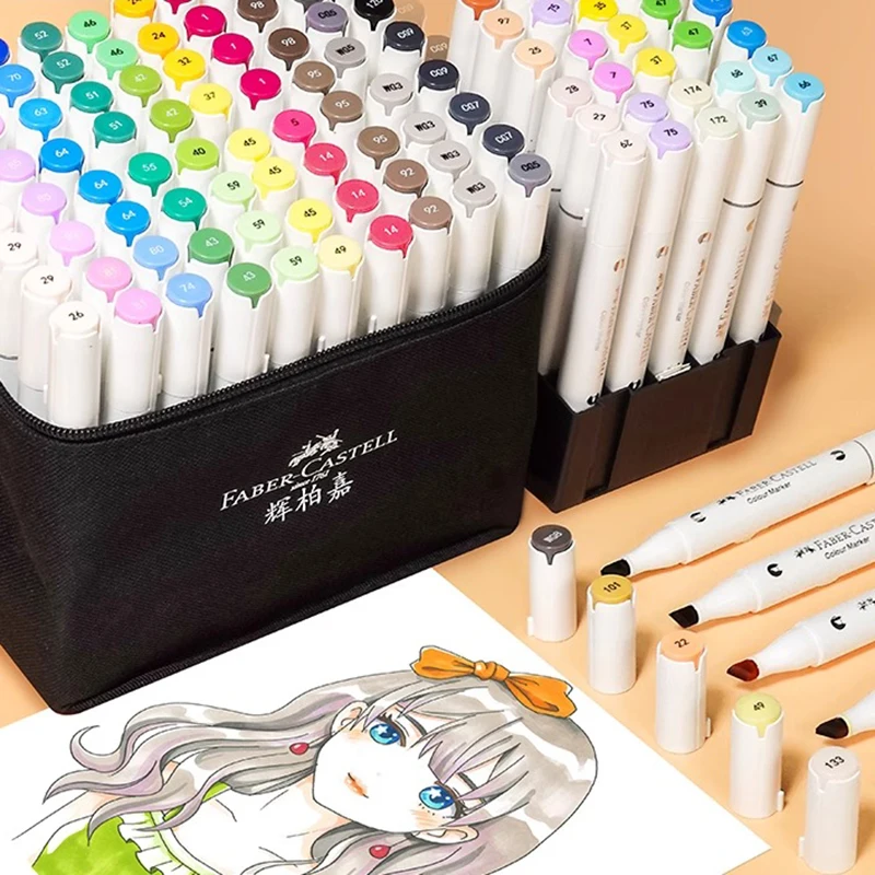 

60-цветные маркеры с двумя наконечниками Faber-Castell — маркеры для эскизов ландшафтной архитектуры с широкими и тонкими наконечниками