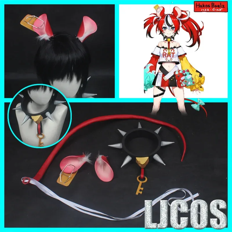 

Didi 2025 2025 hhhHololive VTuber Hakos Baelz Ожерелье с ушками животных Хвост Заколка для волос Повязка на голову Косплей Мужчины Женщины Студенческий реквизит