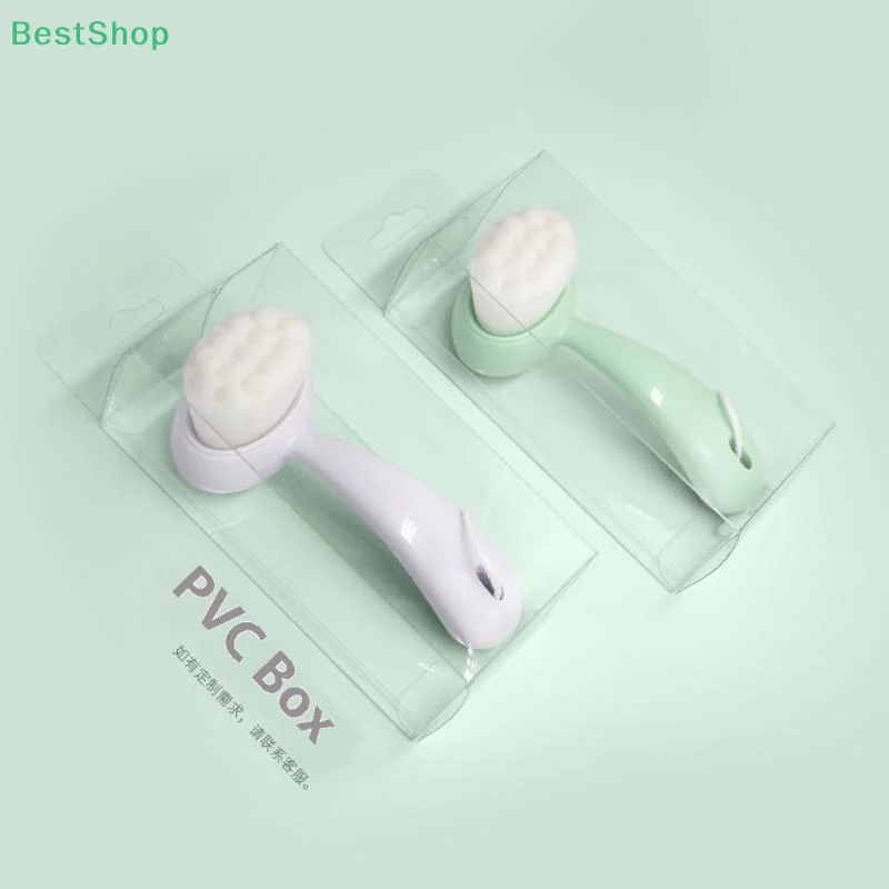 ♥ ♥ ♥ Spazzola per la pulizia manuale, spazzola per il viso a setole morbide con manico lungo per pulire i punti neri, rimuovere il trucco ed esfoliante