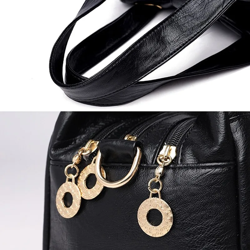 Vintage Soft Female Crossbody Shoulder Bags Designer Brand Ladies High Capacity Top-Handle Bags Women PU Leather Handbags