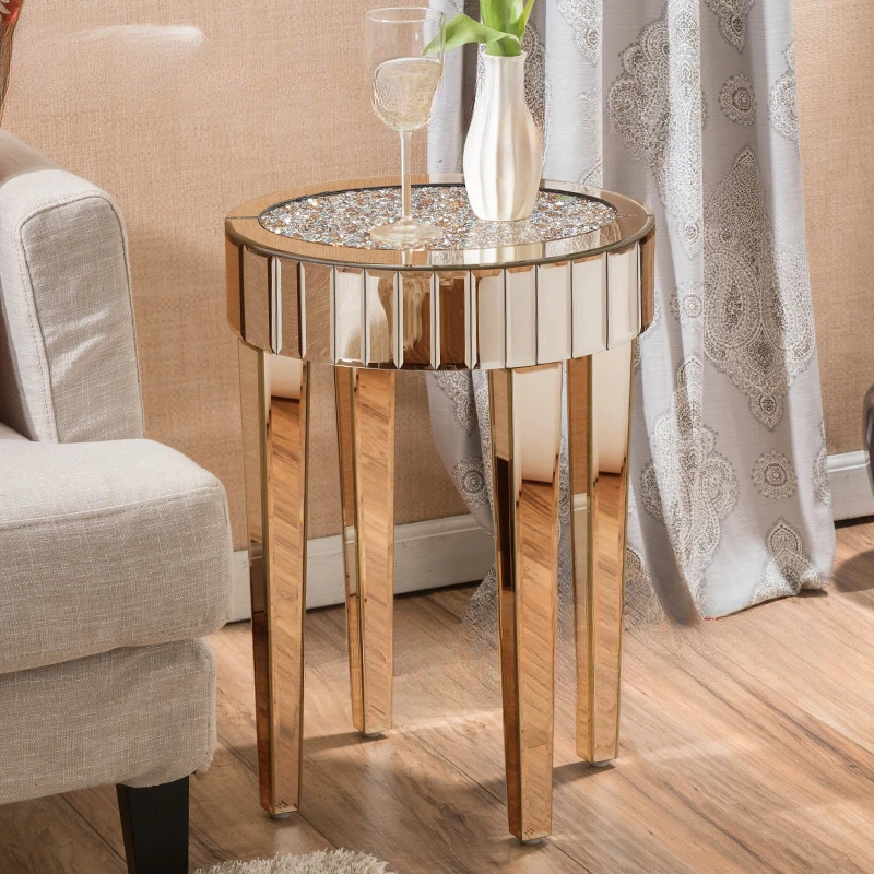 The product can be customized.European-style small round coffee table home modern luxury wind display stand online celebrity cor