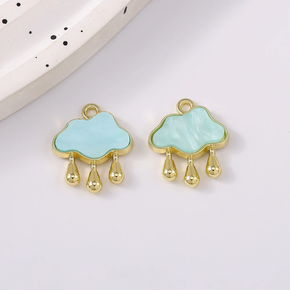 5pcs Cute Gemstone Cloud Raindrop Charms Pendants for Necklace Earrings Bracelet DIY Handmade Jewelry Accessories view 4