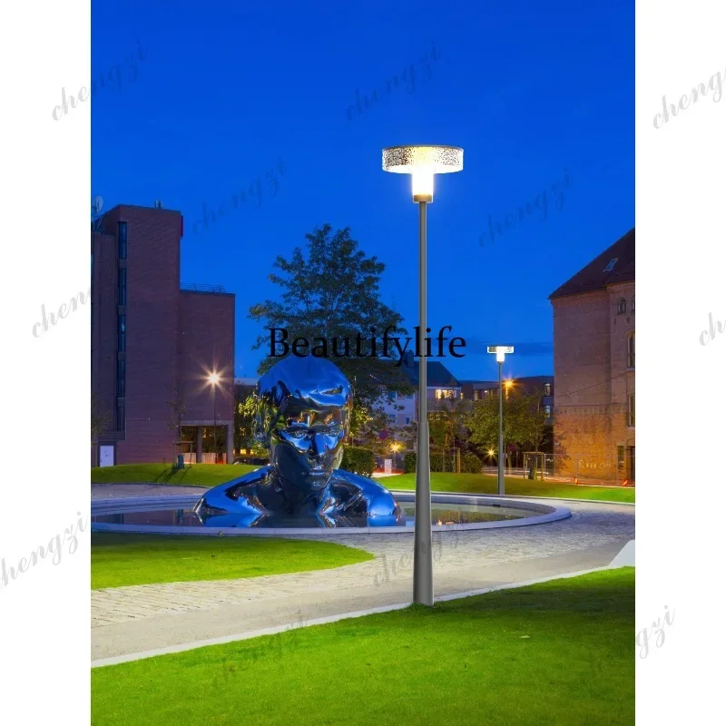 D1089 Outdoor Modern Simple Garden Solar High Pole Light Outdoor Villa Courtyard Community Garden Landscape Street Light