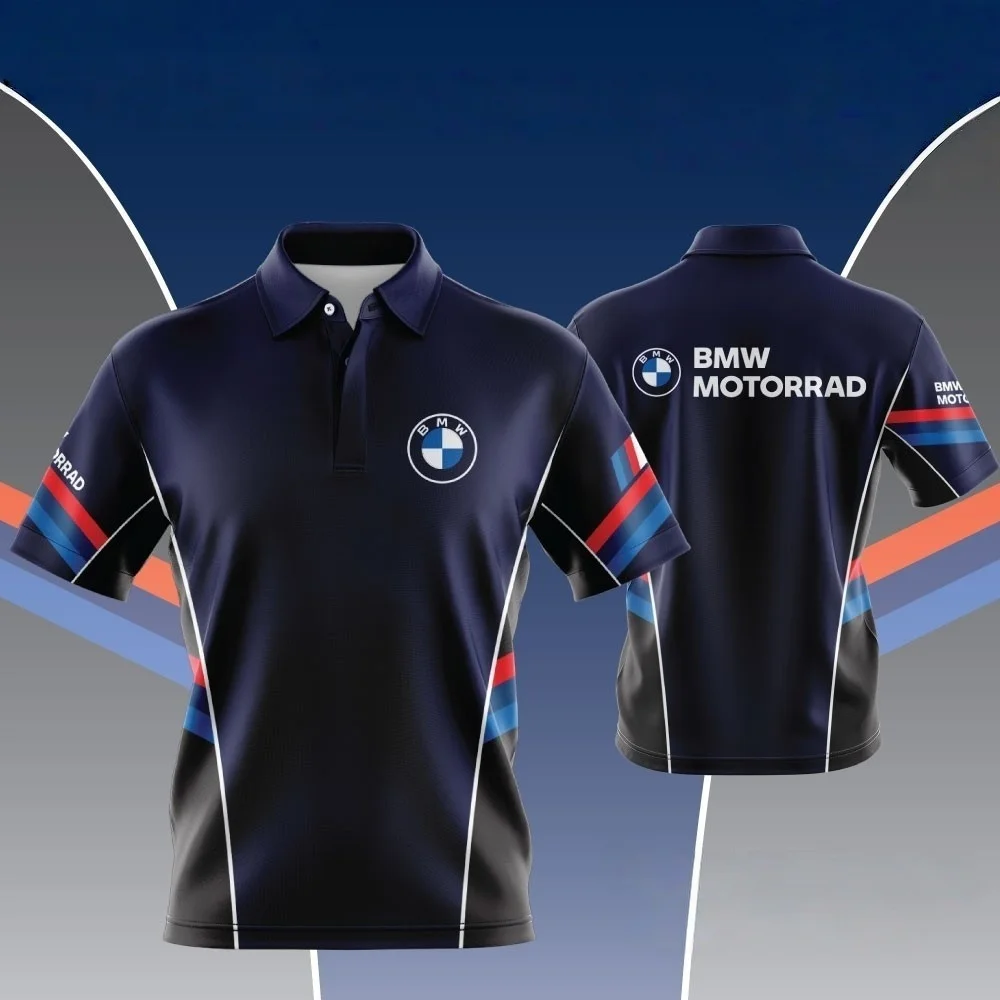 

BMW Racing Team Motorcycle T-shirt BMW GP Black Men Women Polo Shirt Summer Quick Drying Breathable Jersey Four Season