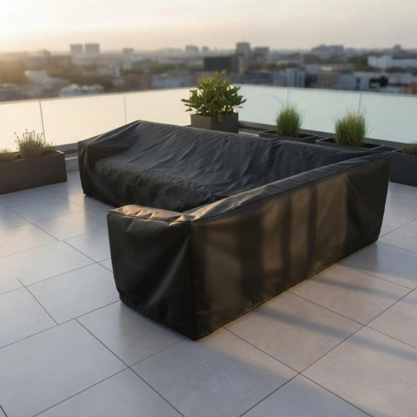 Heavy Duty Outdoor Corner Sofa Cover Waterproof 210D Oxford Cloth Patio L Shape Furniture Protector for Garden Balcony