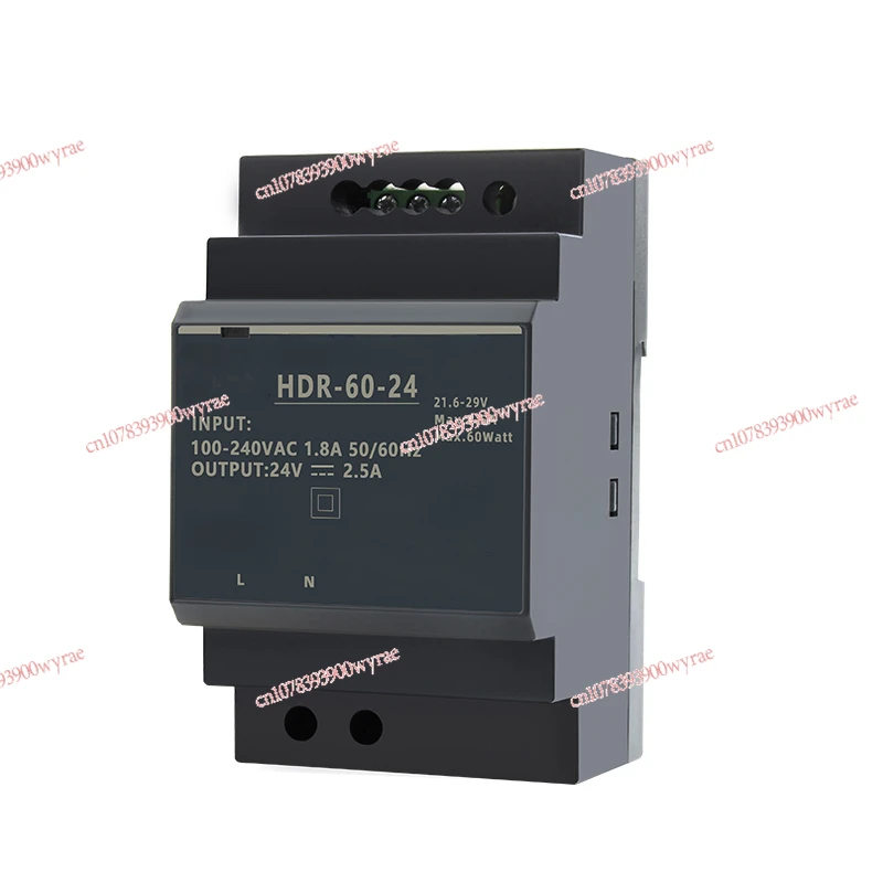 Rail mounted switch power supply HDR-30-24V/15/30/60/100W DC 12V/5A/MDR2.5A