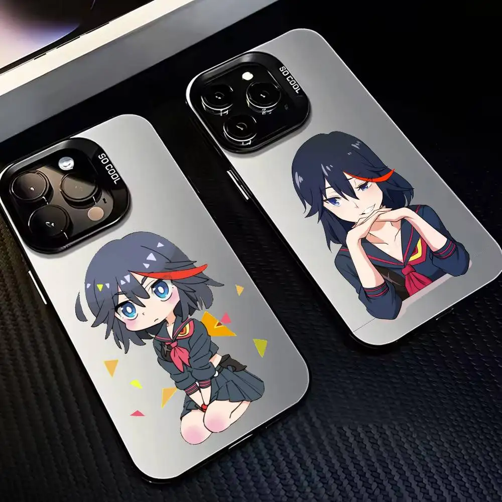 

Anime R-Ryuko M-Matoi Phone Case For iPhone17,16,15,14,13,12,11 Plus,Pro Max Black Candy silver phone case