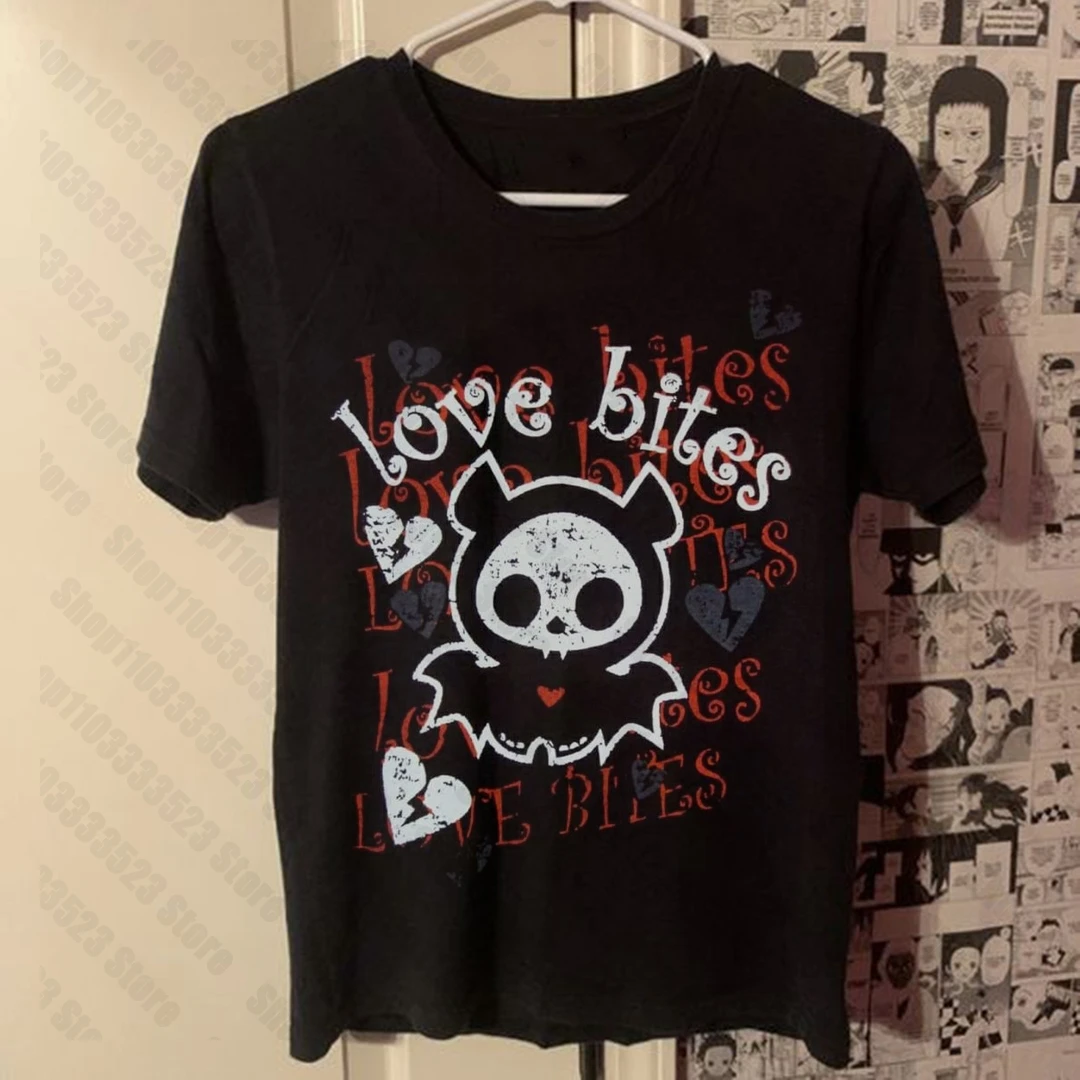 Y2K estilo Punk verano Vintage mujeres Trash crop top ropa de calle gótico Punk femenino manga corta Casual Slim moda bebé camisetas 90s