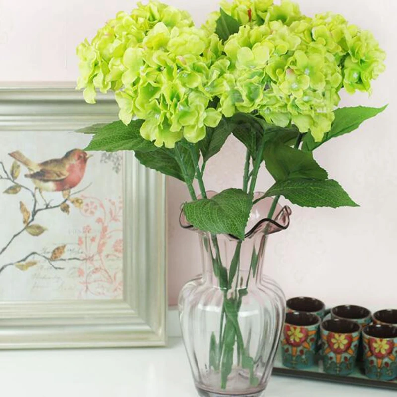 

Single small guelder artificial flower silk flower high quality hydrangea home decoration flower