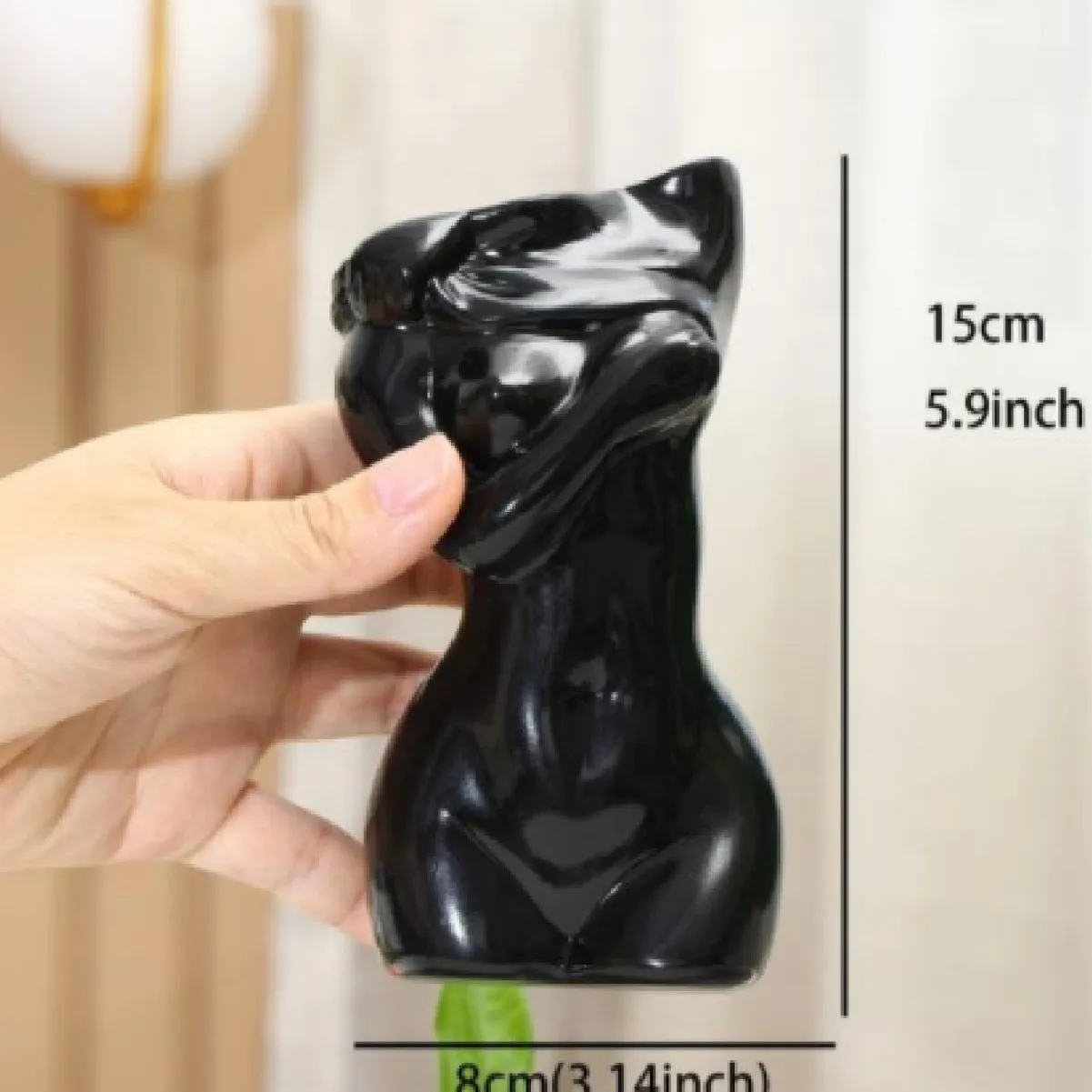 

Nordic Abstract Gold & Black Human Figure Resin Vase - Modern Artistic Flower Arrangement for Living Room & Bedroom