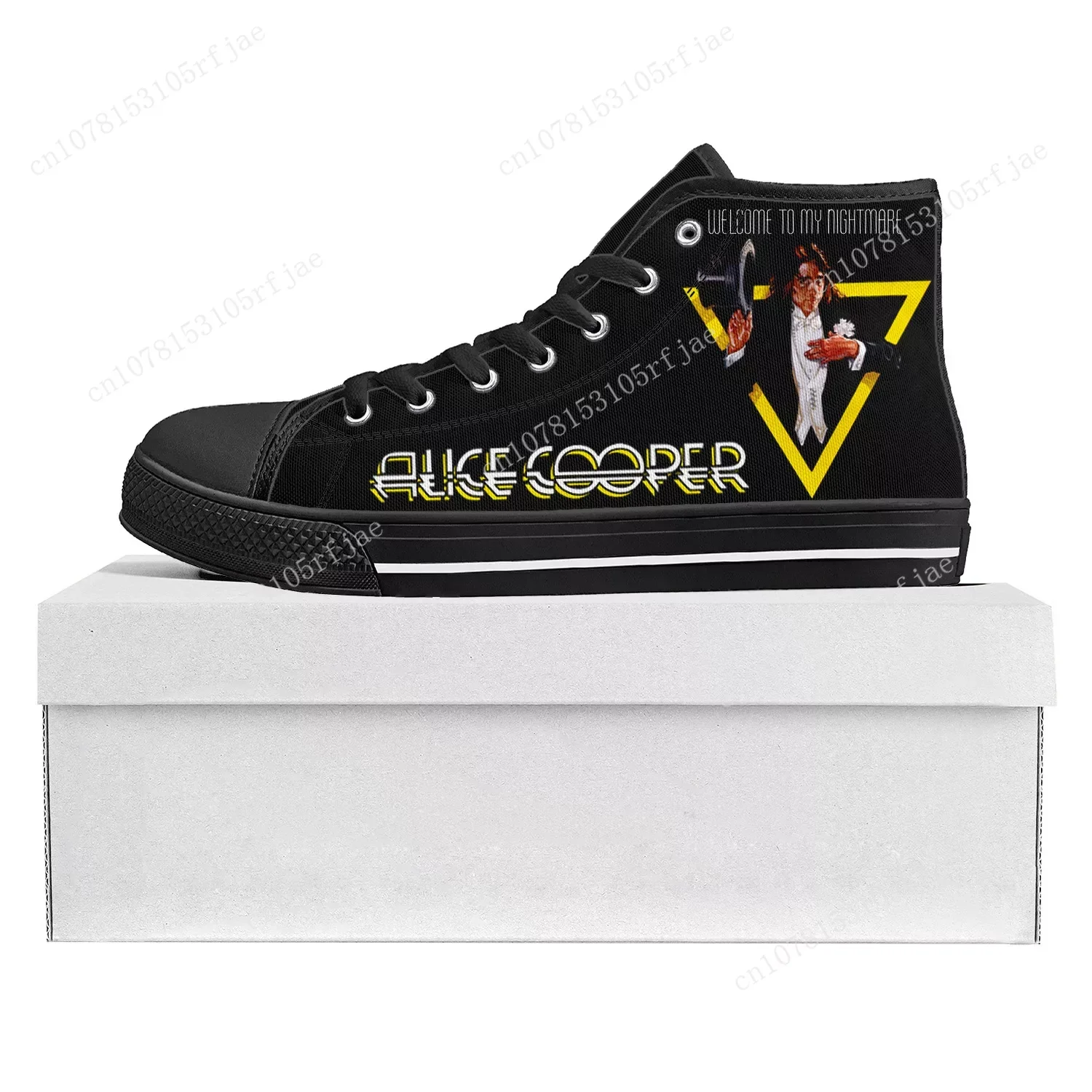 Alice Cooper penyanyi Rock Sneakers kualitas tinggi atasan tinggi Sneakers kanvas remaja pria wanita Sneakers sepatu pasangan kasual sepatu kustom