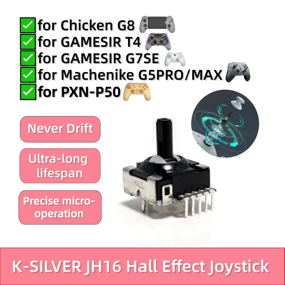 

2PCS HALL Electromagnetic Joystick For Chicken G8 Controller JH16 Replacement G8 HALL Joystick Gamepad 3D Analog Stick Rocker