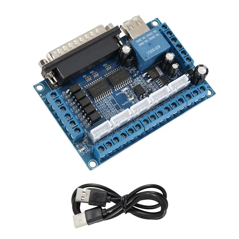 YANA50I MACH3 Interface Board CNC 5 Axis With Optocoupler Adapter Stepper Motor Driver + USB Cable