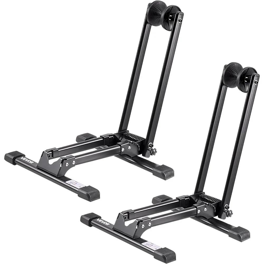 

Bike Racks 2 Pack, Fits 20 to 29 Inch Mountain & Road Bikes, Alloy Steel Rust-Resistant Bike Floor Stand Rack, Foldable Bicycle