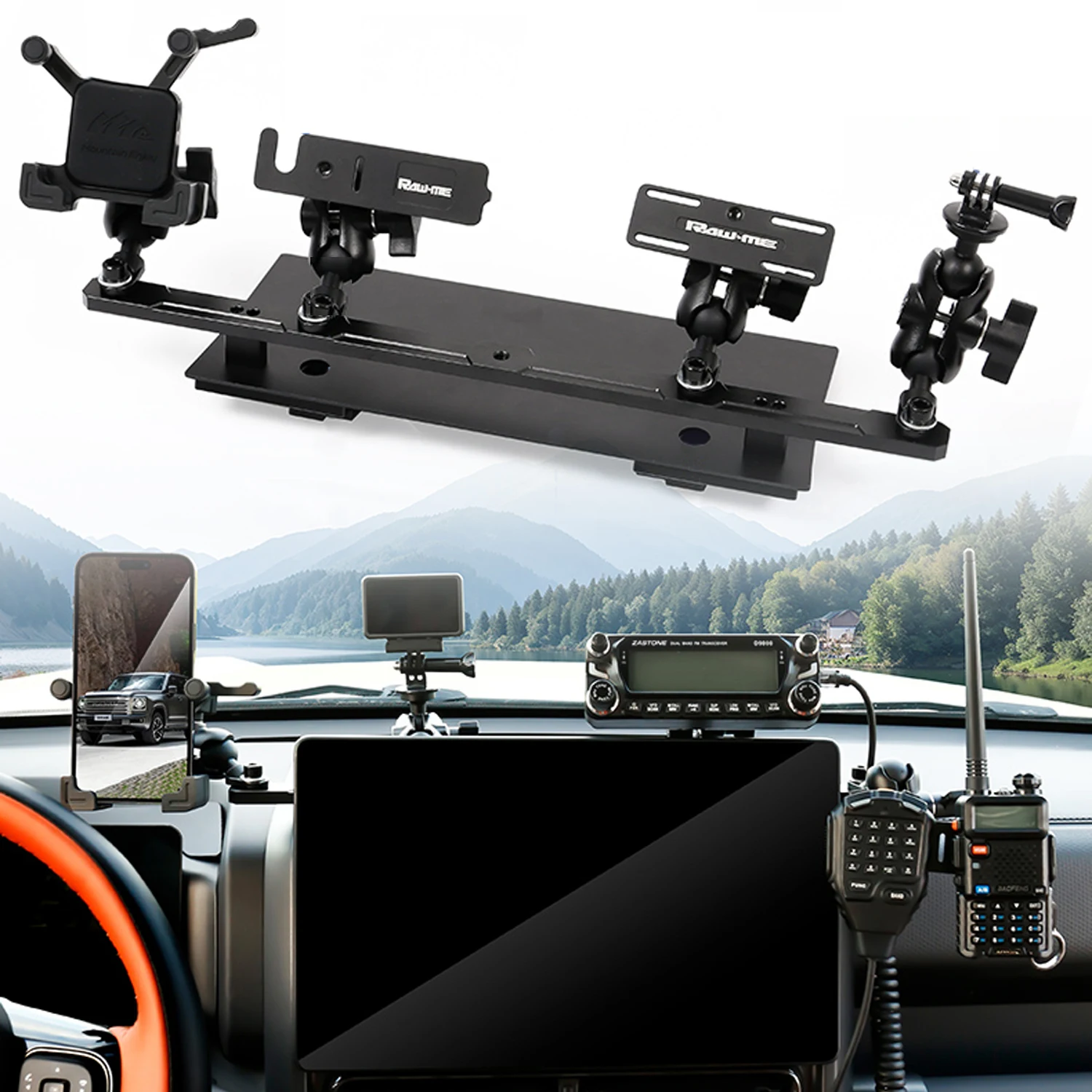For Haval H9 2015-2025 Mobile Phone Holder GPS Navigation Walkie-talkie Radio Bracket Offroad Digital Device Dash Mount