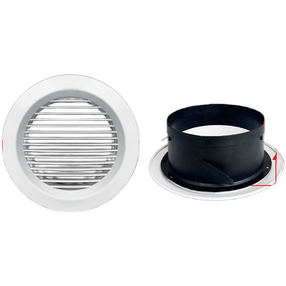 ABS Plastic Round Straight Panel Air Ventilation Outlet Louver Grille 15x15x8cm Single Layer Directional Airflow For Home HVAC S