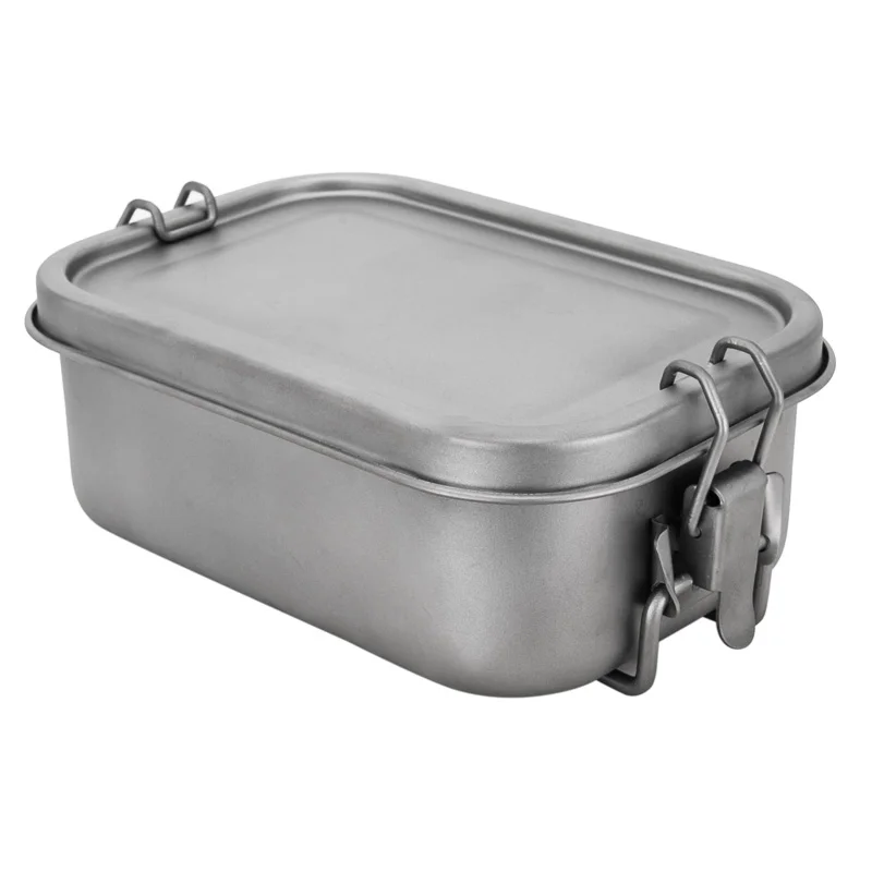 TiTo Titanium 800ML Healthy Titanium Alloy Portable Bento Dinner Box Leak-Proof Lunch Boxes Rectangle Food Storage Containers
