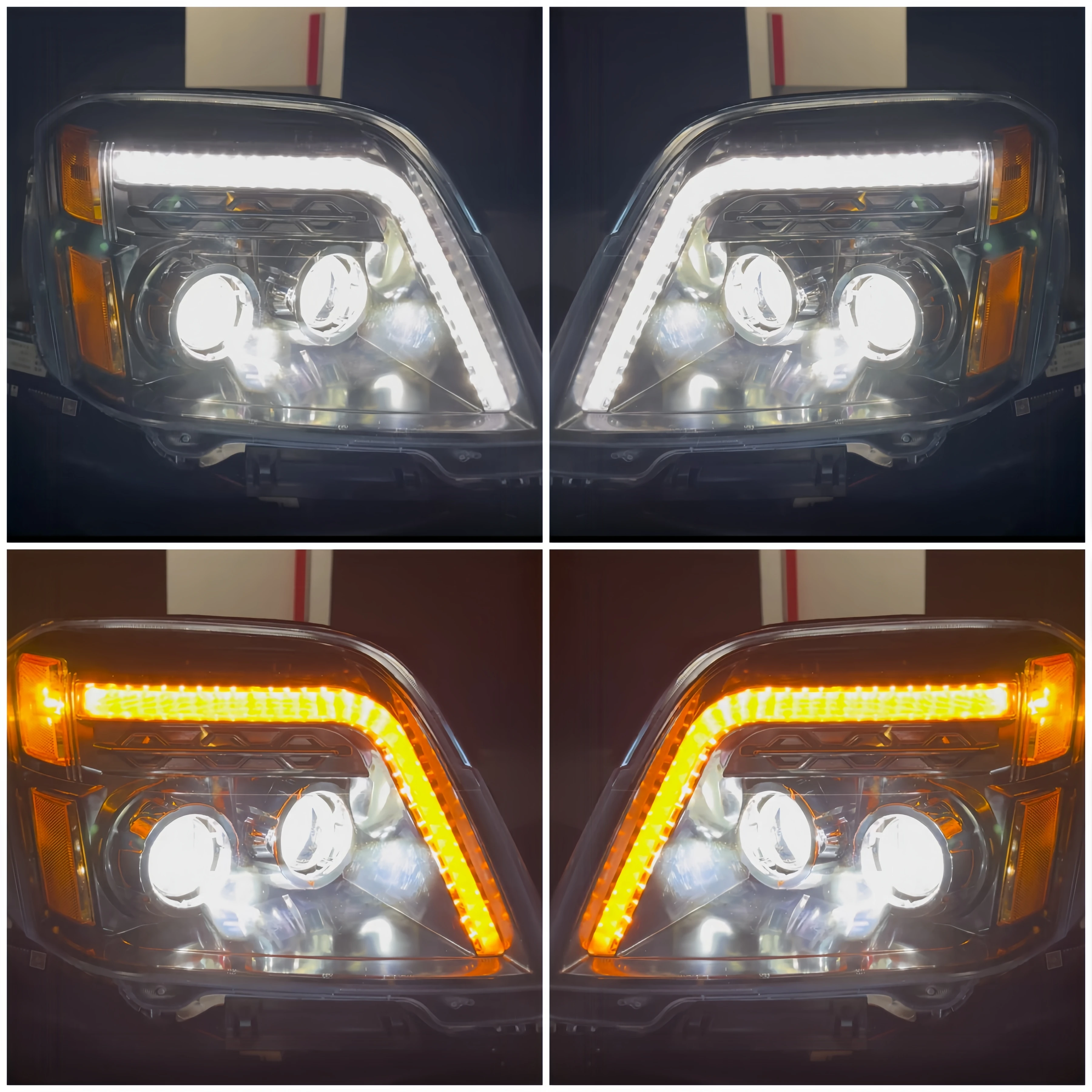 1 قطعة مصابيح أمامية LED مناسبة لمصابيح التضاريس GMC 2010-2015 النسخة الأمريكية #3