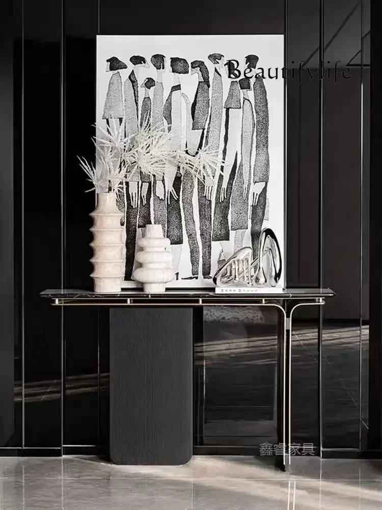 

N Modern Minimalist Design Entrance Platform Stainless Steel Metal Corridor Entrance Table Bar Case Sofa Entrance Cabinet