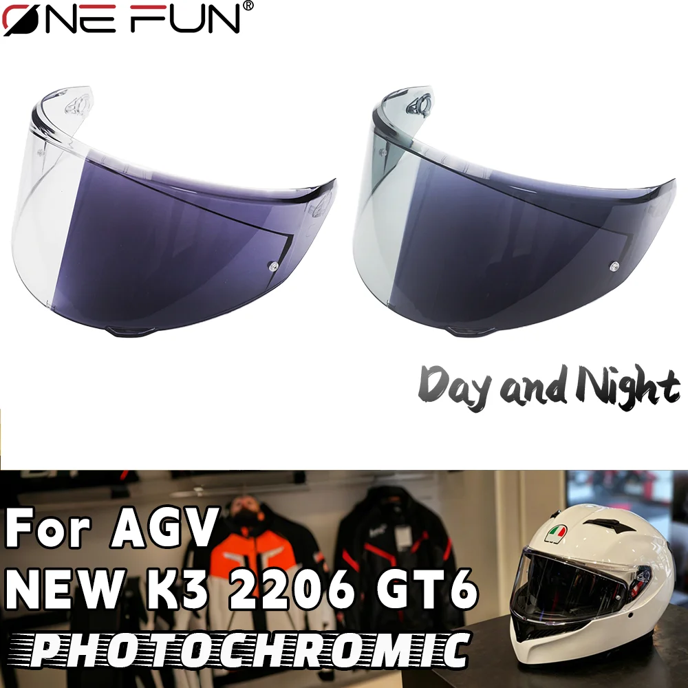 

Фотохромный козырек для AGV NEW K3 2206 GT6, мотоциклетный шлем, козырек для линз, солнцезащитный крем, лобовое стекло, защита от ультрафиолета, противотуманный козырек