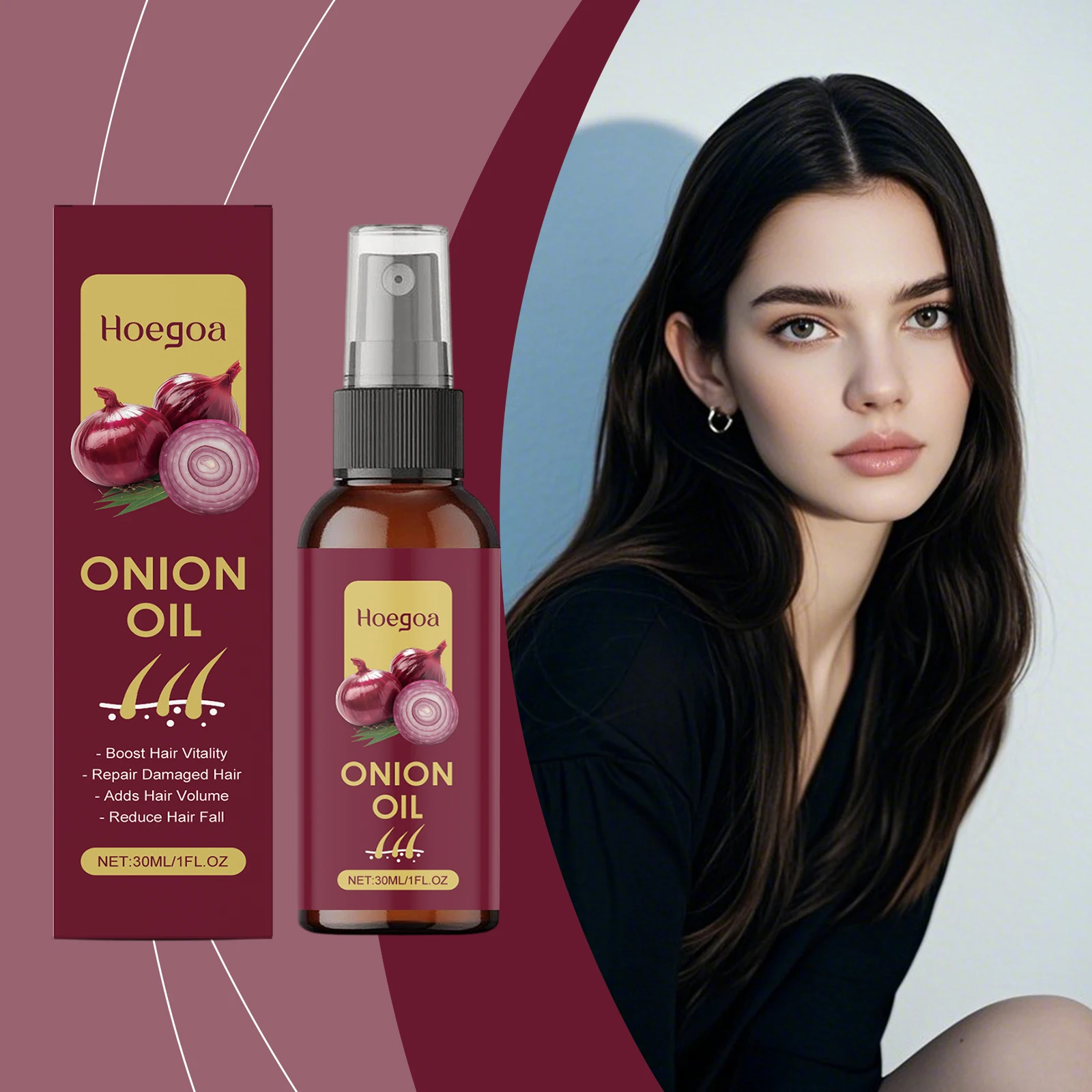 

Onion Hair Oil for Daily Care - Gentle Scalp Nourishment, Hydrates Strands, Lightweight Non-Greasy, Aids Daily Hair Maintenance
