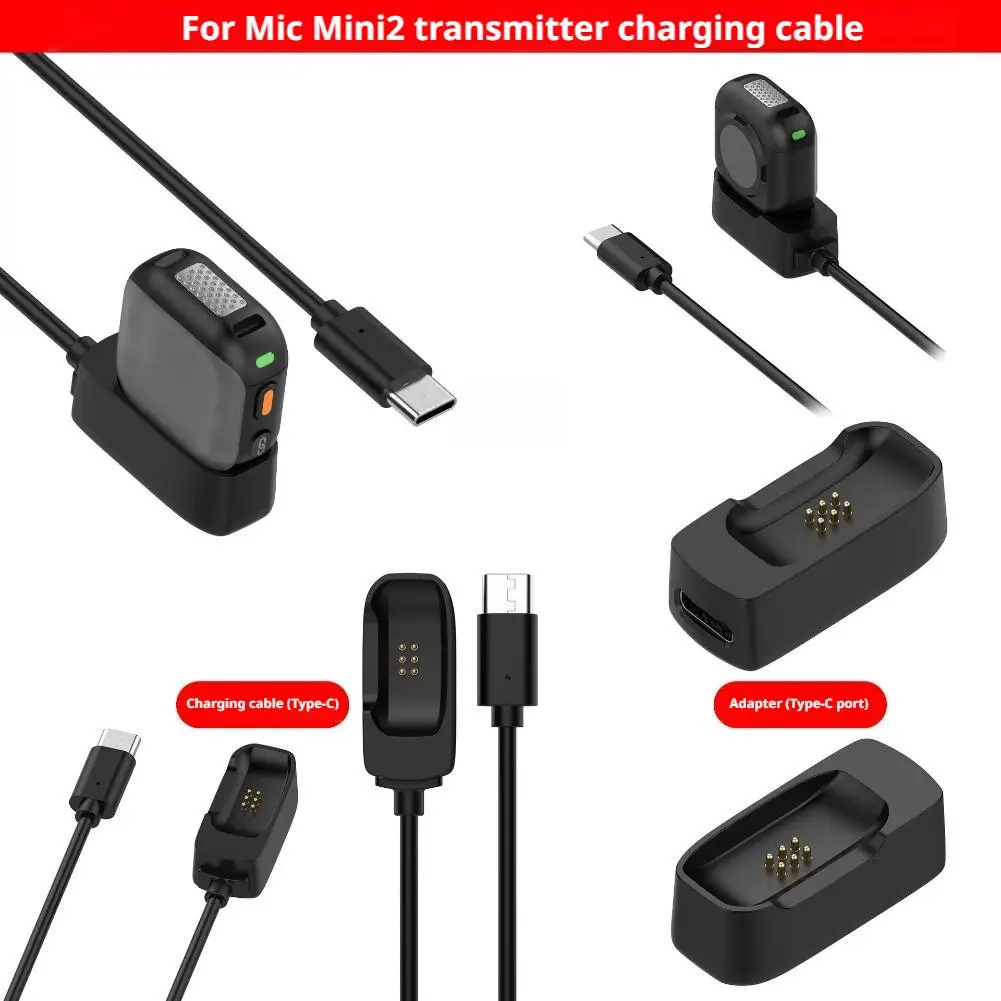 Base de carga magnética para DJI Mic Mini 2 Mic 3, adaptador de cable de carga para transmisor, adaptador de cargador USB-C para accesorios DJI