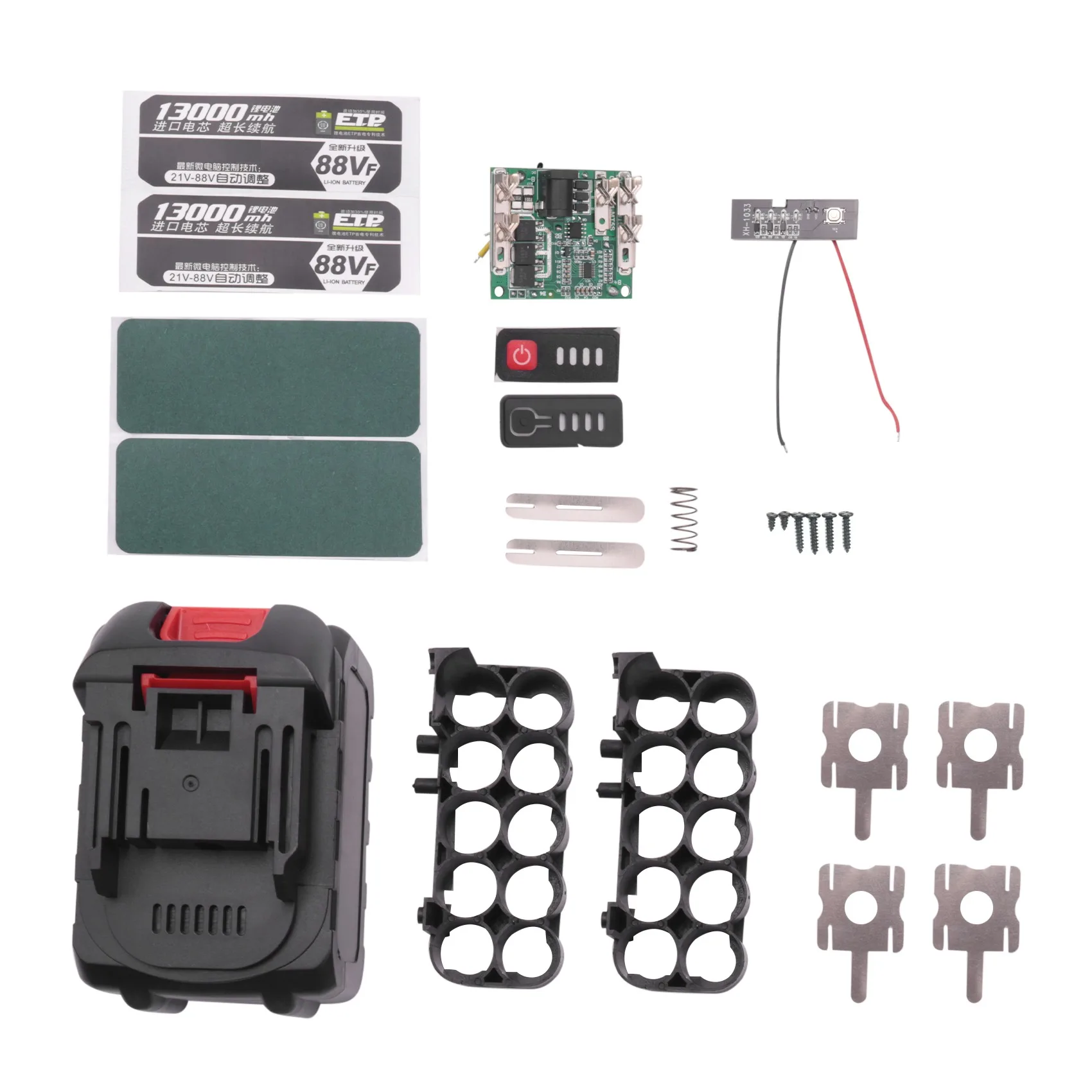 Casing baterai Li-Ion papan sirkuit PCB, untuk Zhipu Hongsong Jingmi No baterai Lithium 18V asli, 10 lubang