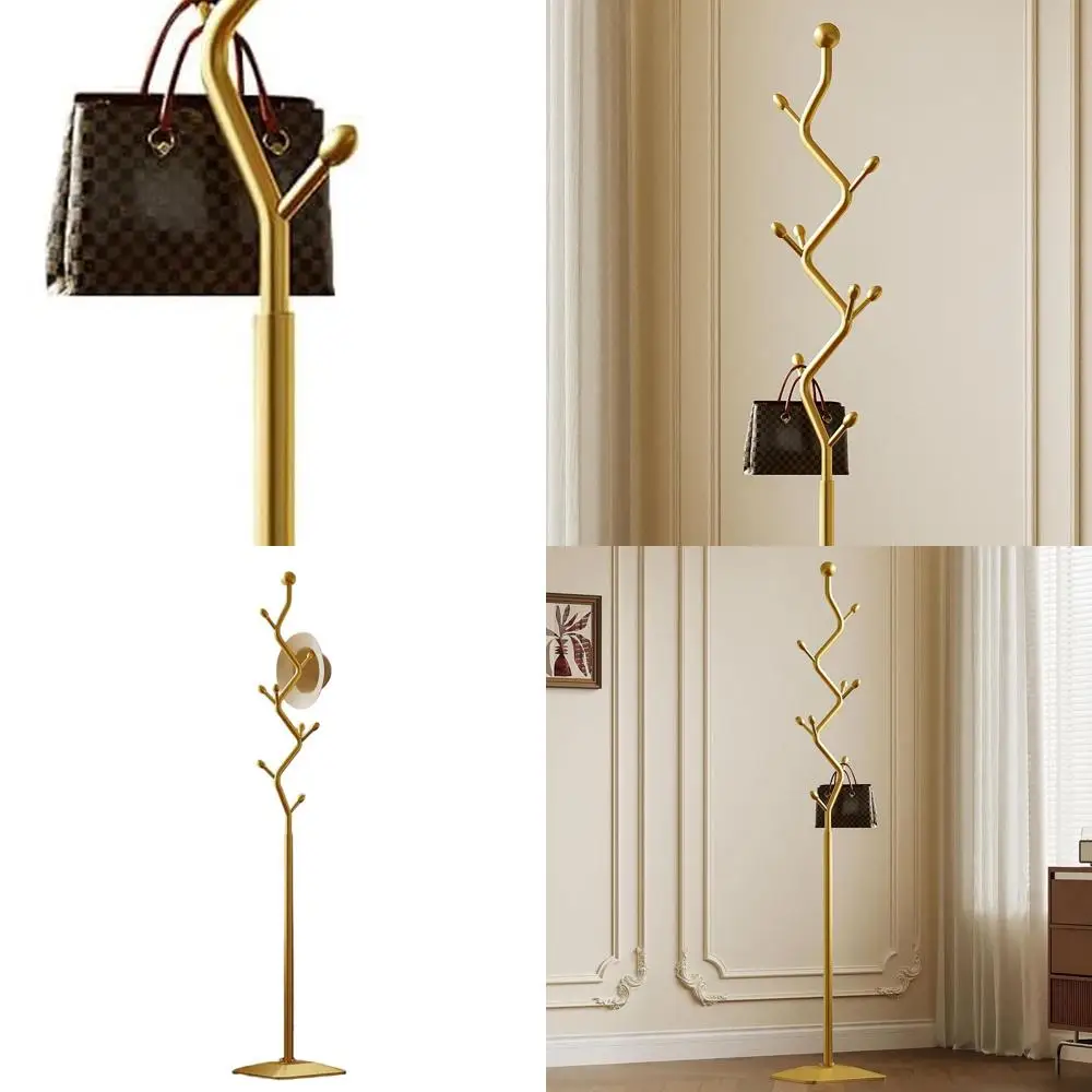 

Sturdy Metal Freestanding Coat Rack with 8 Hooks for Entryway and Bedroom