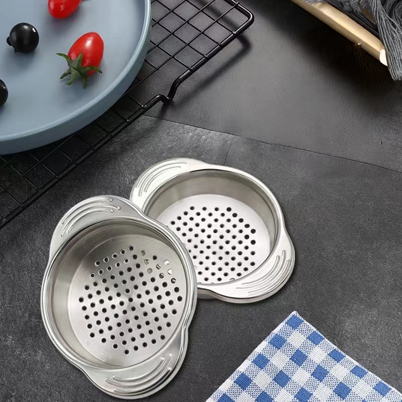

304 Stainless Steel Can Colander Universal New Vegetables and Fruit Can Strainer Slip-Proof Handles No-Mess Tuna Can Strainer