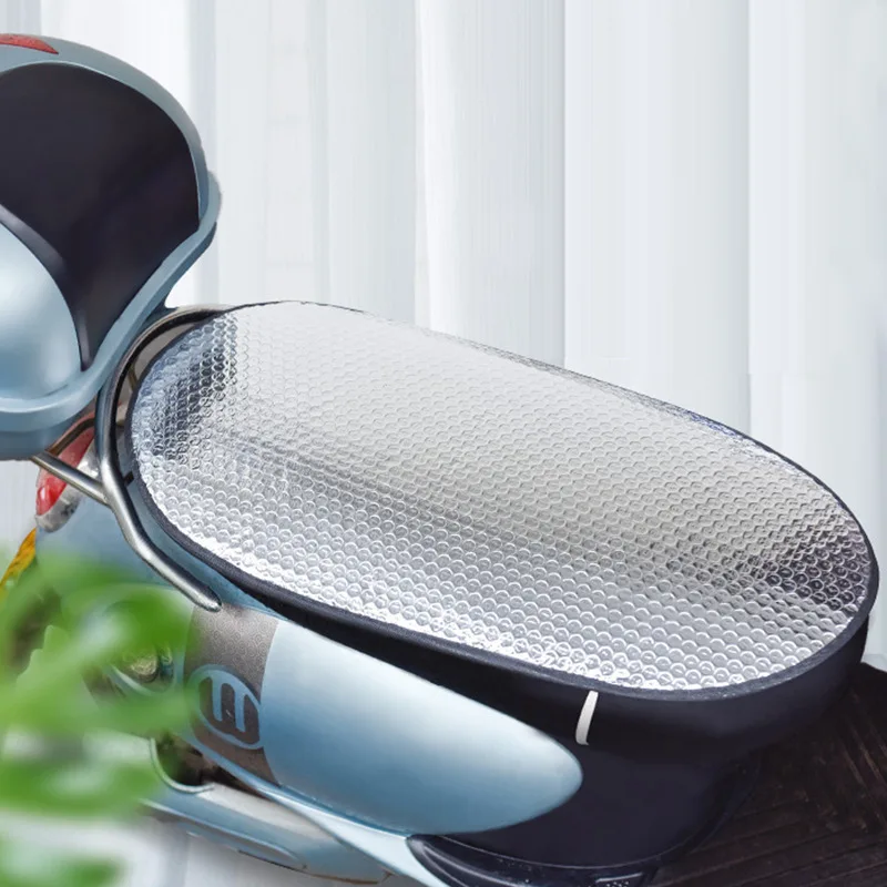 

1pcs Universal Motorcycle Seat Cover Aluminum Film Cushion Cover Scooter Seat Heat Insulation Cover Waterproof Sunscreen